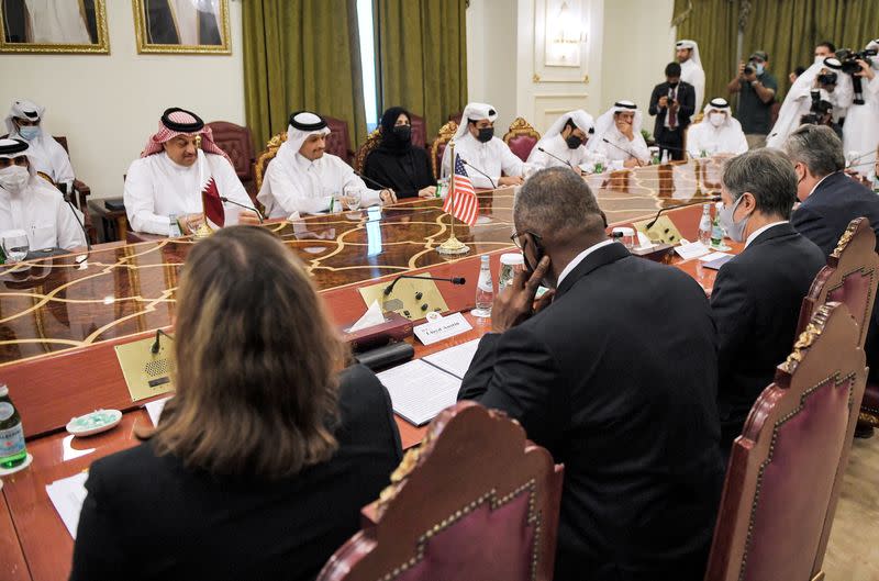U.S. Secretary of State Antony Blinken meets with his Qatari counterparts in Doha