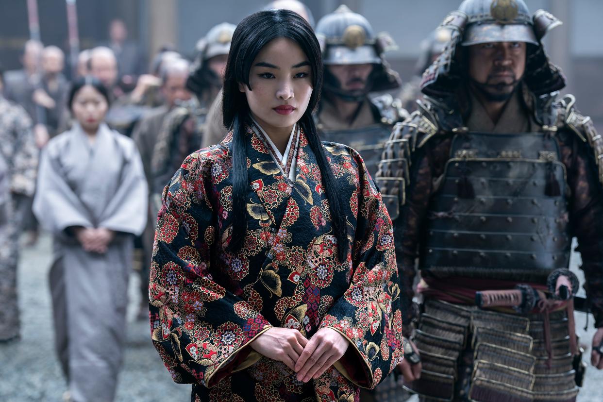 Lady Mariko (Anna Sawai) tries to leave Ishido's castle in "Shogun" Episode 9 with armed guards. It doesn't go well.