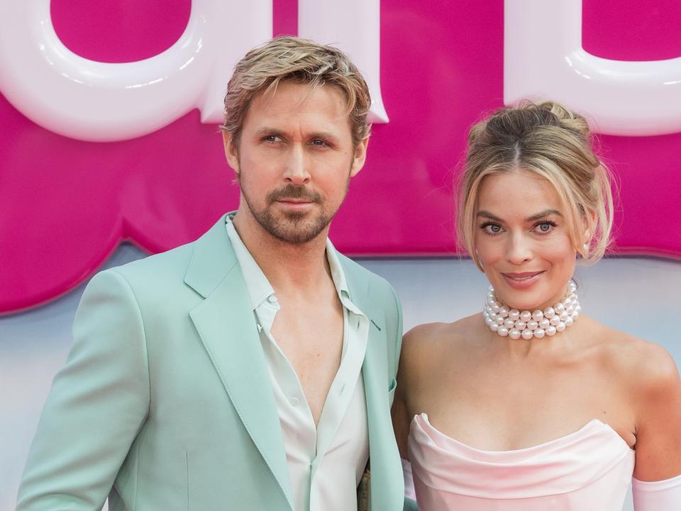 Ryan Gosling and Margot Robbie at the European Premiere of "Barbie"