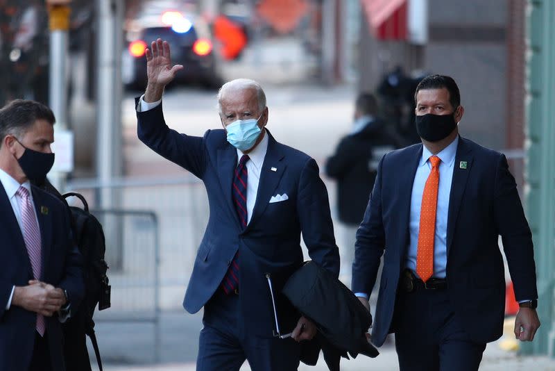 President-elect Biden leaves The Queen after participating in a virtual meeting on national security in Wilmington