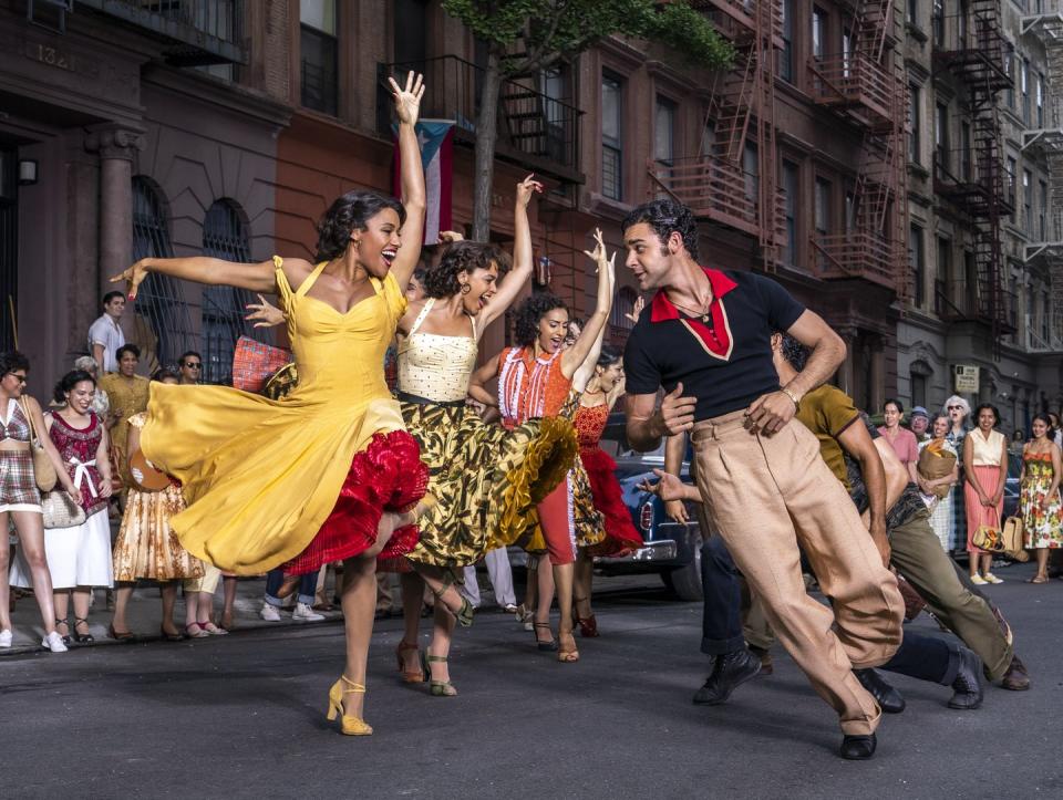 ariana debose as anita, david alvarez as bernardo, west side story 2021