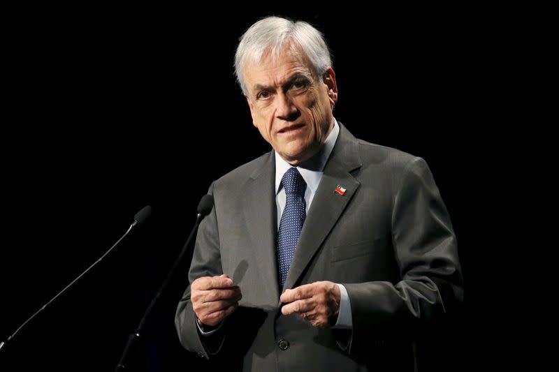 FILE PHOTO: Chile's President Sebastian Pinera delivers speech during the inauguration of ENADE in Santiago