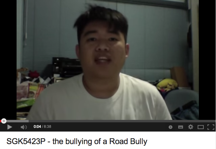 Screenshot of Honda Civic Road Bully apology video.