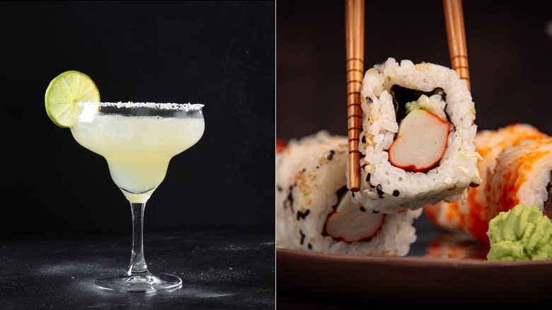 margarita and sushi