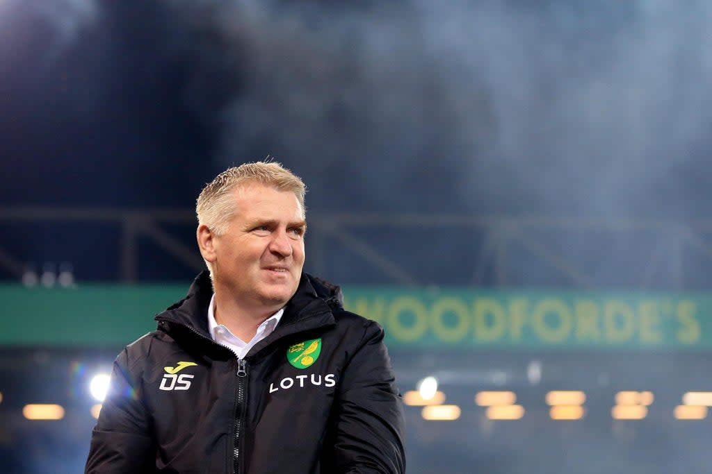 Dean Smith’s Norwich have played more games than the teams around them  (Getty Images)