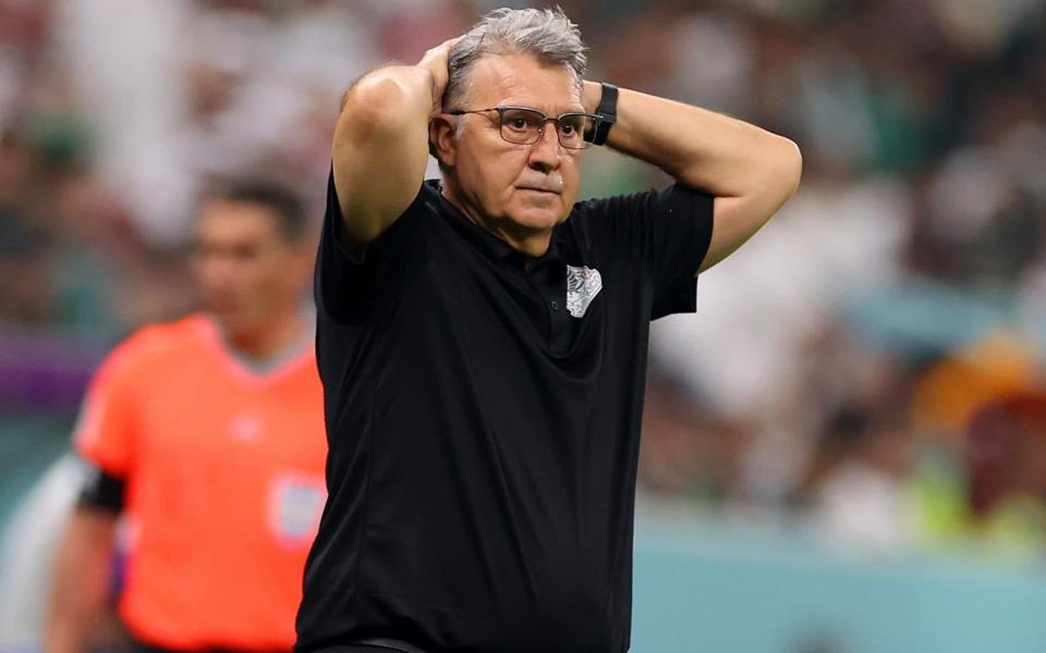 Gerardo Martino, Head Coach of Mexico, reacts during the FIFA World Cup Qatar 2022 Group C match between Saudi Arabia and Mexico at Lusail Stadium on November 30, 2022 in Lusail City, Qatar - Michael Steele/Getty Images