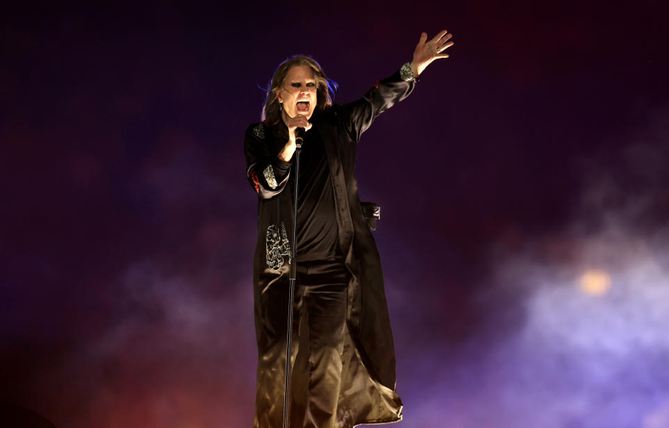 Ozzy Osbourne of Black Sabbath performs during the Birmingham 2022 Commonwealth Games Closing Ceremony at Alexander Stadium on August 08, 2022 on the Birmingham, England. (Photo by Alex Pantling/Getty Images)