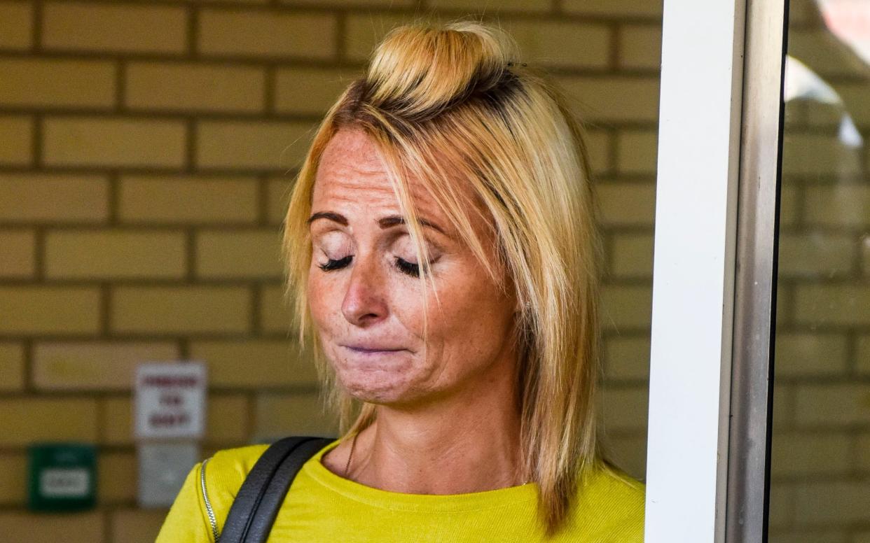 A tearful Kelly Ormerod outside Preston Coroners Court in Preston - Dan Rowlands / SWNS.com