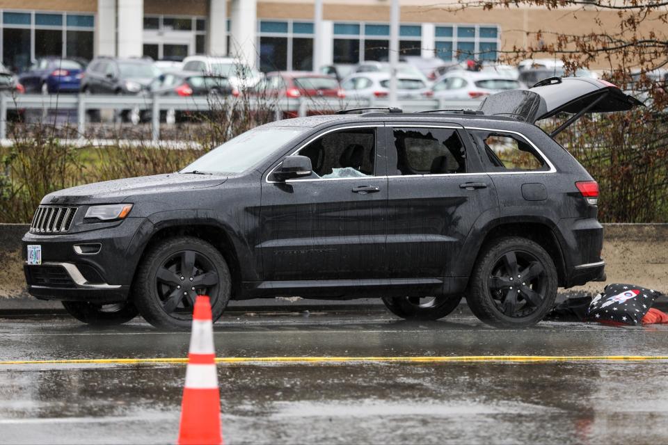 This vehicle was involved in a shooting with Oregon State Police Monday. One individual was killed in the shooting.