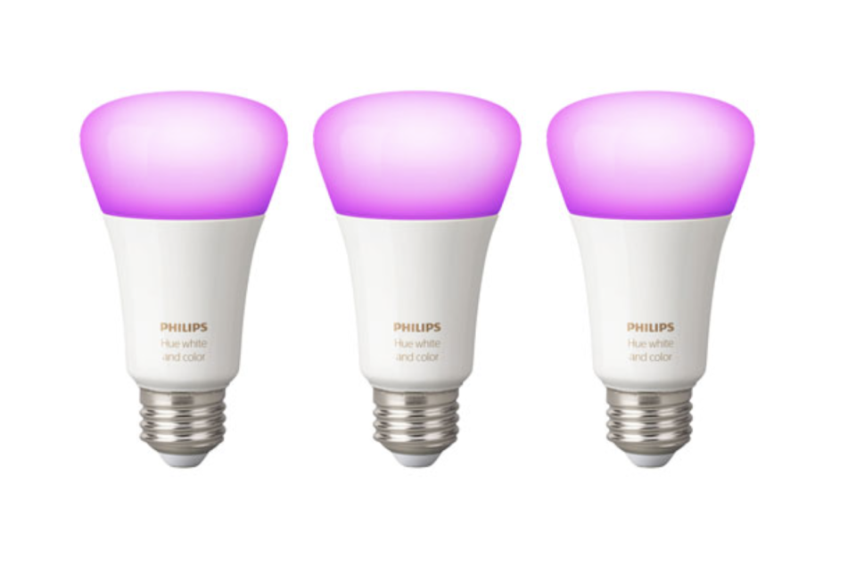 Philips Hue A19 Smart Bluetooth LED Light Bulbs - 3 Pack - White & Colour Ambiance
