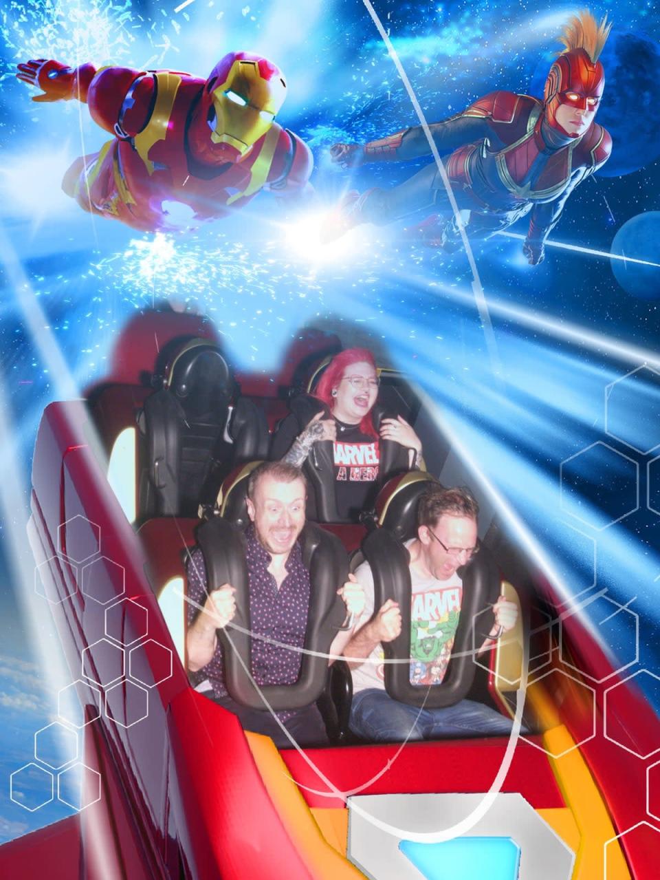 Damon Smith on the Avengers Assemble: Flight Force rollercoaster in Avengers Campus at Disneyland Paris (Marvel/PA)