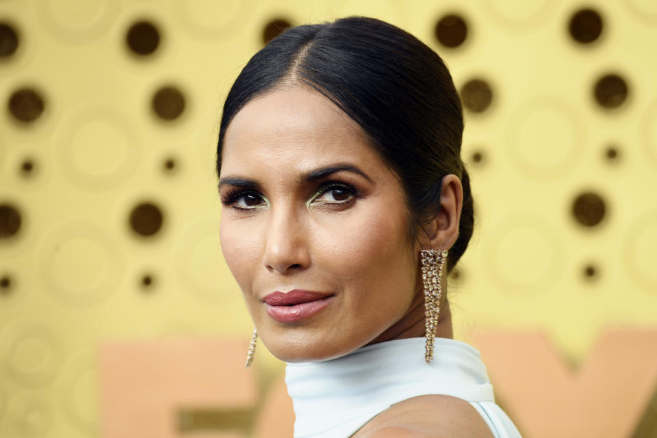 Padma Lakshmi showed her support for Colin Kaepernick ahead of Sunday night's Super Bowl. (Photo: Frazer Harrison/Getty Images)