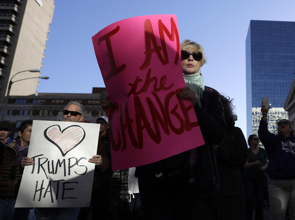 Tens of thousands protest Trump’s election victory