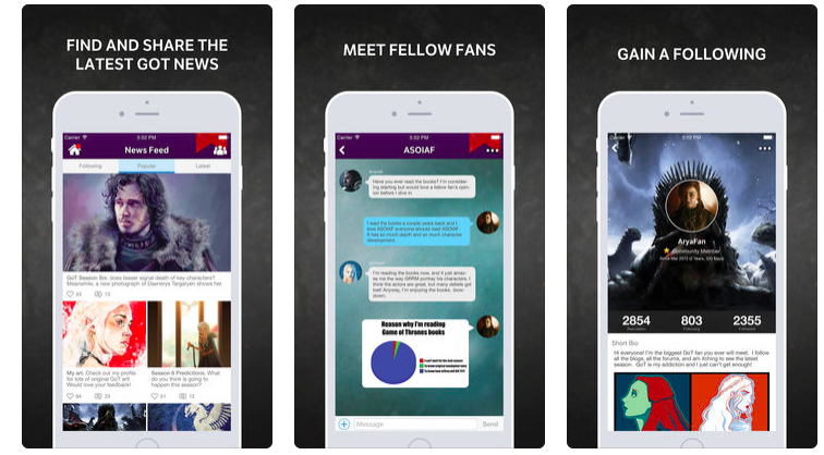 Si necesitas hablar con otros fans y compartir tus ideas, Amino for Game of Thrones será tu mejor descarga. Foto: itunes.apple.com