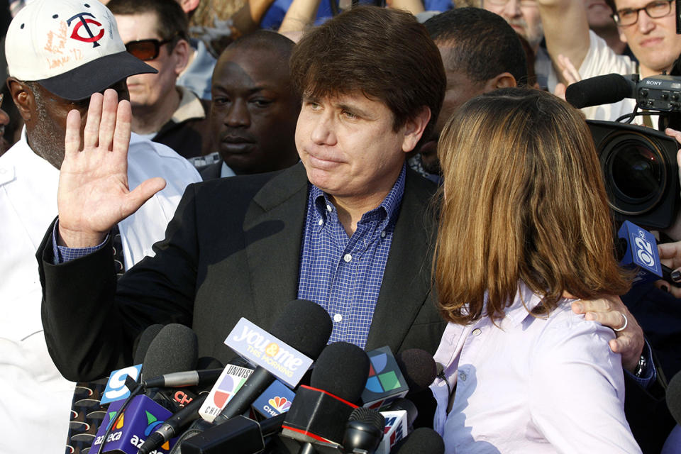 Former Illinois Gov. Rod Blagojevich with his wife in 2012. 