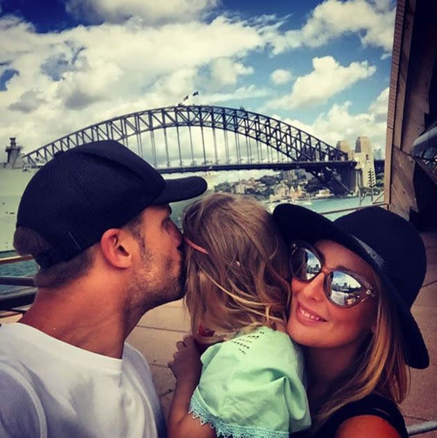 Beau with his wife Kara and daughter Remi on Australia Day. Photo: Instagram