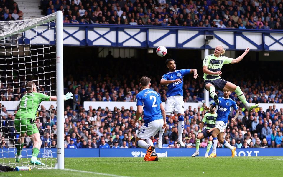 Manchester City's Erling Braut Haaland scores their second goal - REUTERS/Carl Recine 