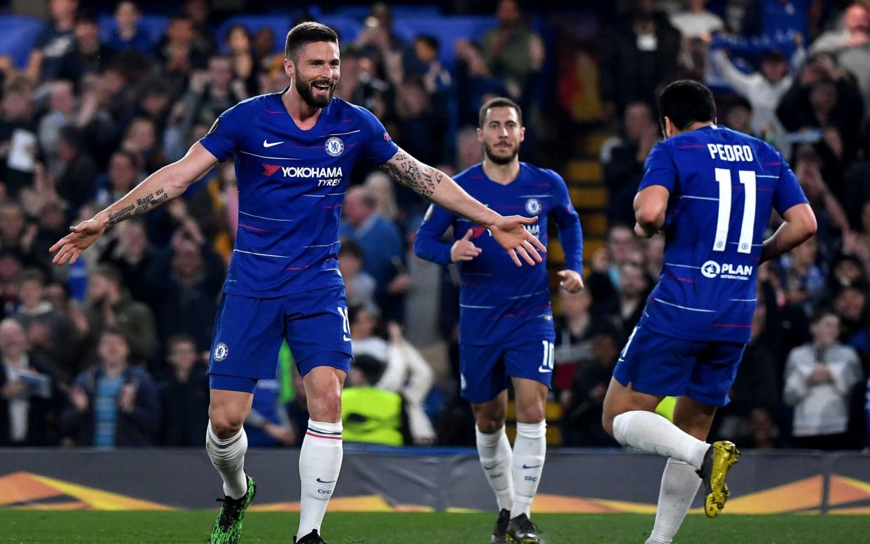 Chelsea's first-half display was enough to see them through to the Europa League semi-finals - REX