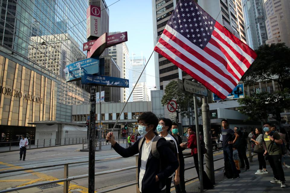 A protester in Hong Kong on Nov. 20, 2019.