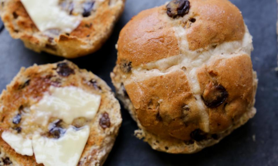 <span>Sales of hot cross buns are up 15% on last year.</span><span>Photograph: Emma Farrer/Getty</span>