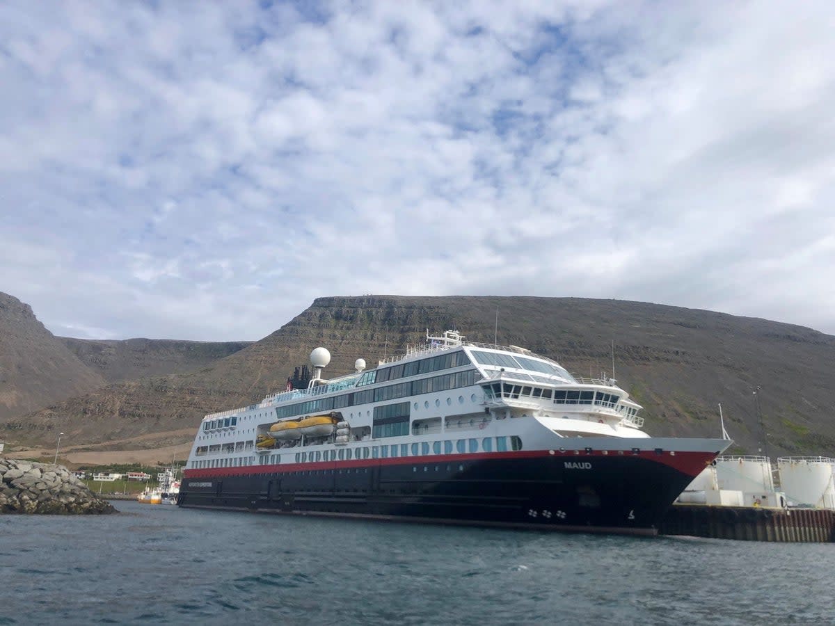 Norwegian cruise ship MS Maud in Westfjords (via REUTERS)