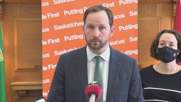 Saskatchewan Opposition Leader Ryan Meili and Deputy Leader Nicole Sarauer said the government is not allowing proper oversight of its pandemic decisions. (Matt Duiguid/CBC - image credit)