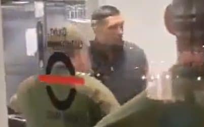 Screen grab of Oleksandr Usyk being detained by police in Krakow