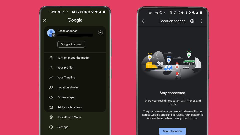 Google Maps' Location Sharing