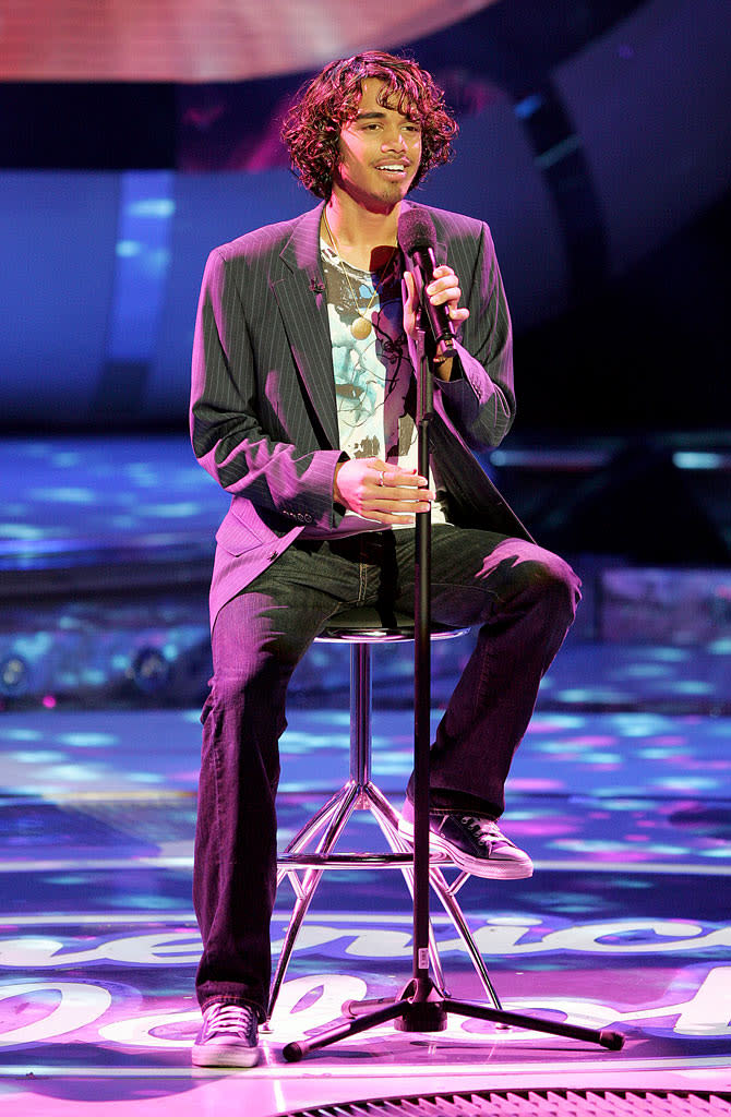 Sanjaya Malakar performs as one of the top 8 contestants on the 6th season of American Idol.