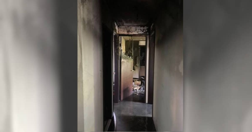 台中潭子下午發生火警，1名21歲男子被燒成焦屍，當時他的母親也在在家，卻不知道兒子房間悶燒。（圖／翻攝畫面）