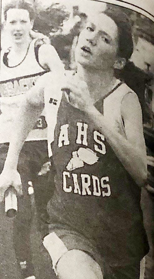 Long-distance standout Kristin Peterson of Arlington won state Class B girls cross country championships in 1995, 1996, 1997 and 1998 and also led the Cardinals to the 1995 state B title.