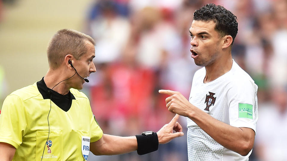 Pepe is a ref’s worst nightmare. Pic: Getty