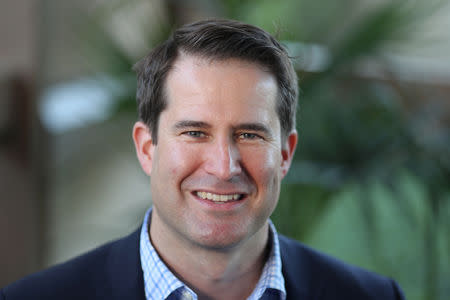 U.S. Democratic presidential candidate Seth Moulton poses for a photo in Burbank, California, U.S., April 26, 2019. Picture taken April 26, 2019. REUTERS/Lucy Nicholson