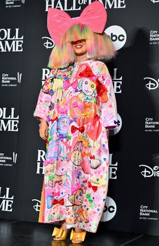 <p>ANGELA WEISS/AFP via Getty Images</p> Sia attends the Rock & Roll Hall of Fame Induction Ceremony in New York City.