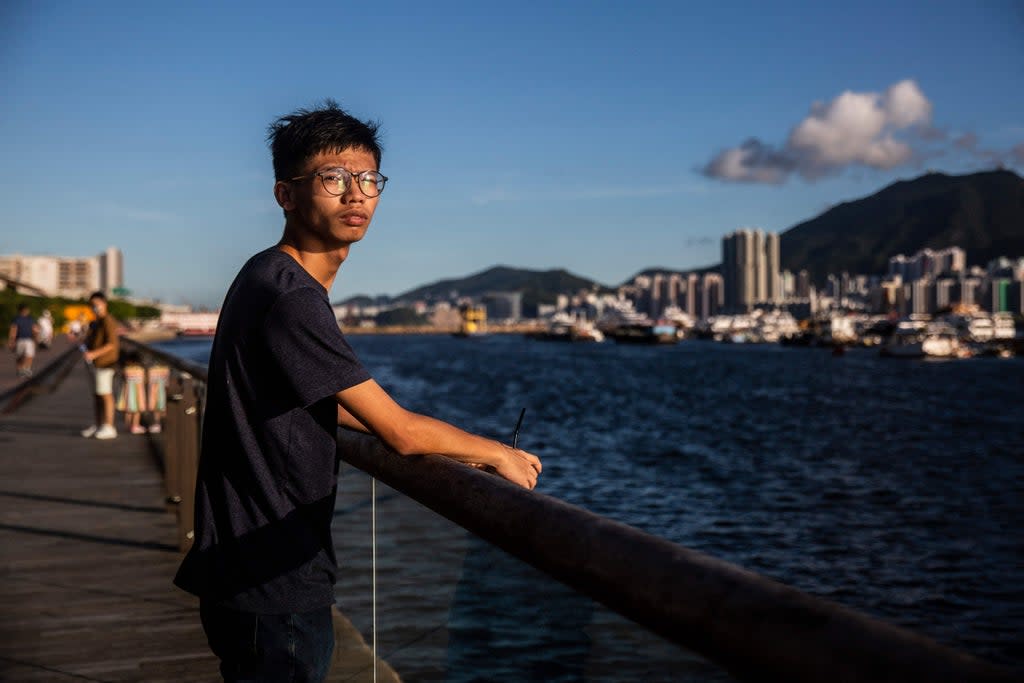 Tony Chung, a 20-year-old Hong Kong independence activist, was sentenced to three and a half years behind bars on 23 November, 2021 after pleading guilty to secession  (AFP via Getty Images)