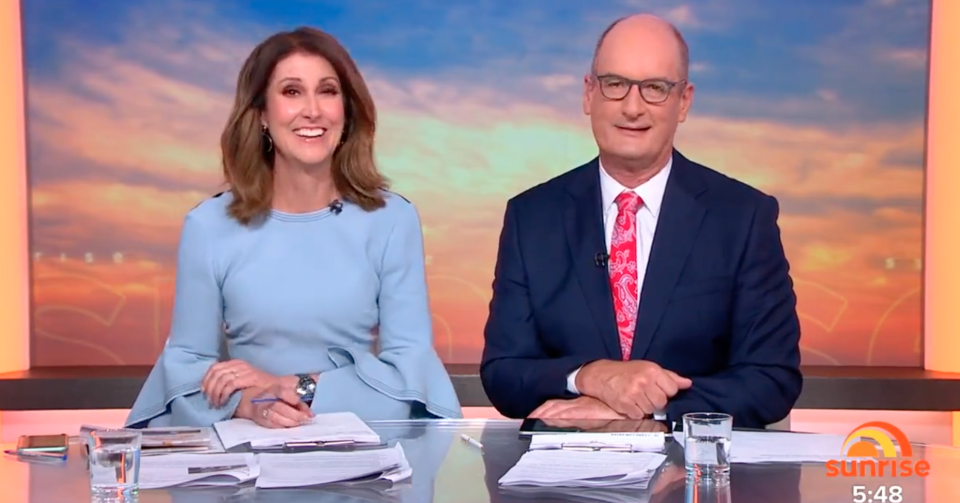 Natalie Barr and Kochie on Sunrise desk