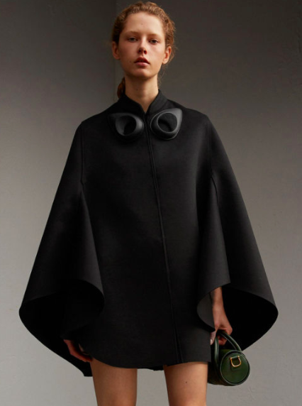 Double-faced military wool cape