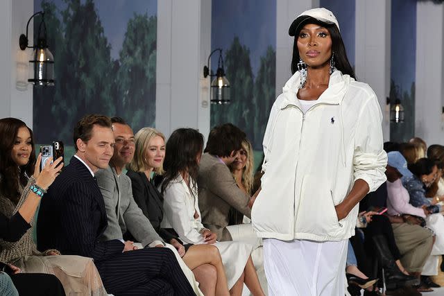 <p>Theo Wargo/Getty</p> Naomi Campbell on the runway.