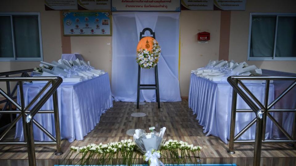 Un altar en memoria de los niños