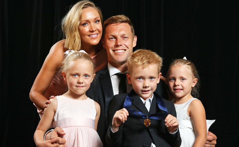 Sam Mitchell with his family.