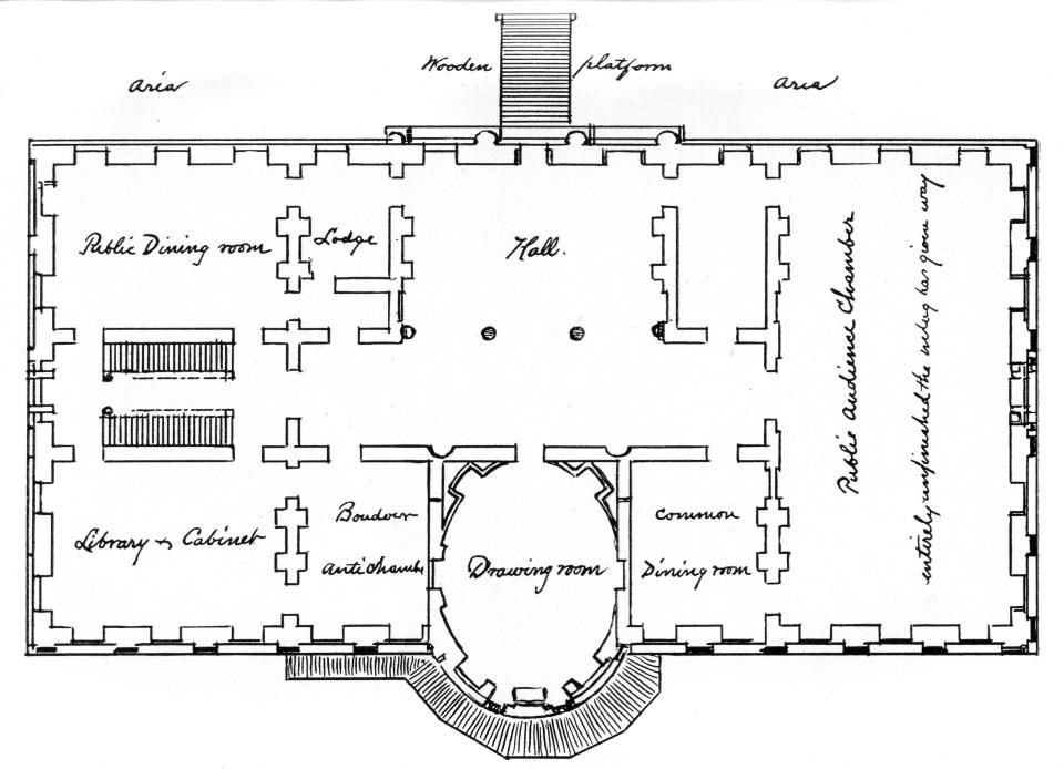 A drawing should Hoban’s original plans for the White House.
