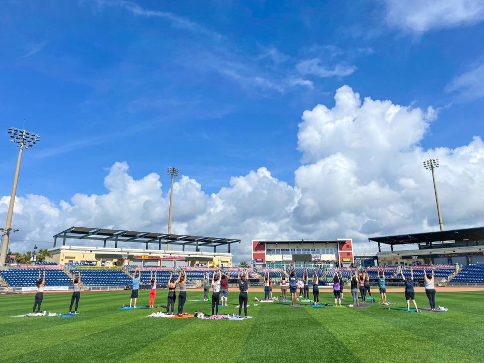 Blue Wahoos Stadium will hold its second Yoga event on Sunday morning at the ballpark open to the public.