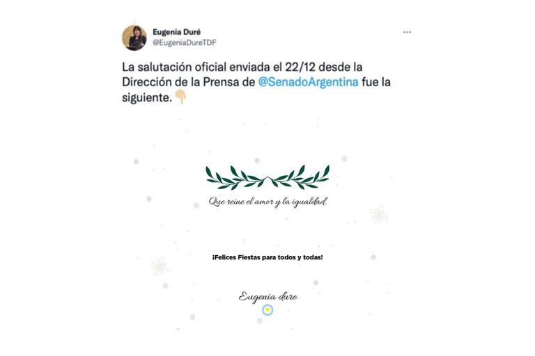 El saludo de fin de año que envió Eugenia Duré antes de las fiestas