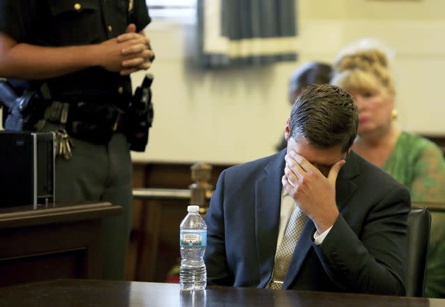 Ray Tensing reacts as Hamilton County Common Pleas Judge Leslie Ghiz declares a mistrial. Source: AP