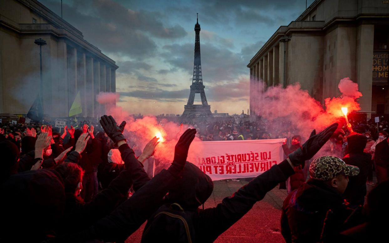 Paris protests: more than 133,000 people demonstrated against the draft security bill in marches across the country - Kiran Ridley/Getty Images Europe