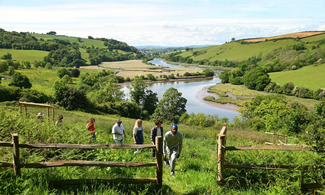 <span>Retreat participants at Sharpham take part in regular nature walks.</span><span>Photograph: The Sharpham Trust</span>