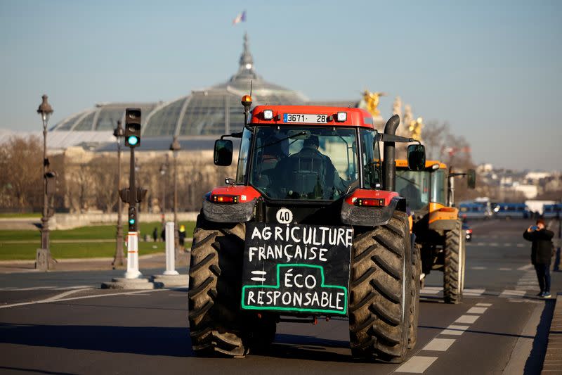 French farmers protest in Paris over pesticide restrictions