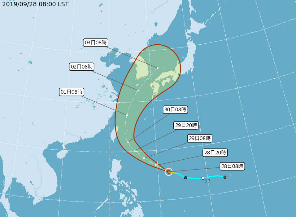 ▲颱風米塔預計下周一最接近台灣陸地。（圖／翻攝自中央氣象局官網）