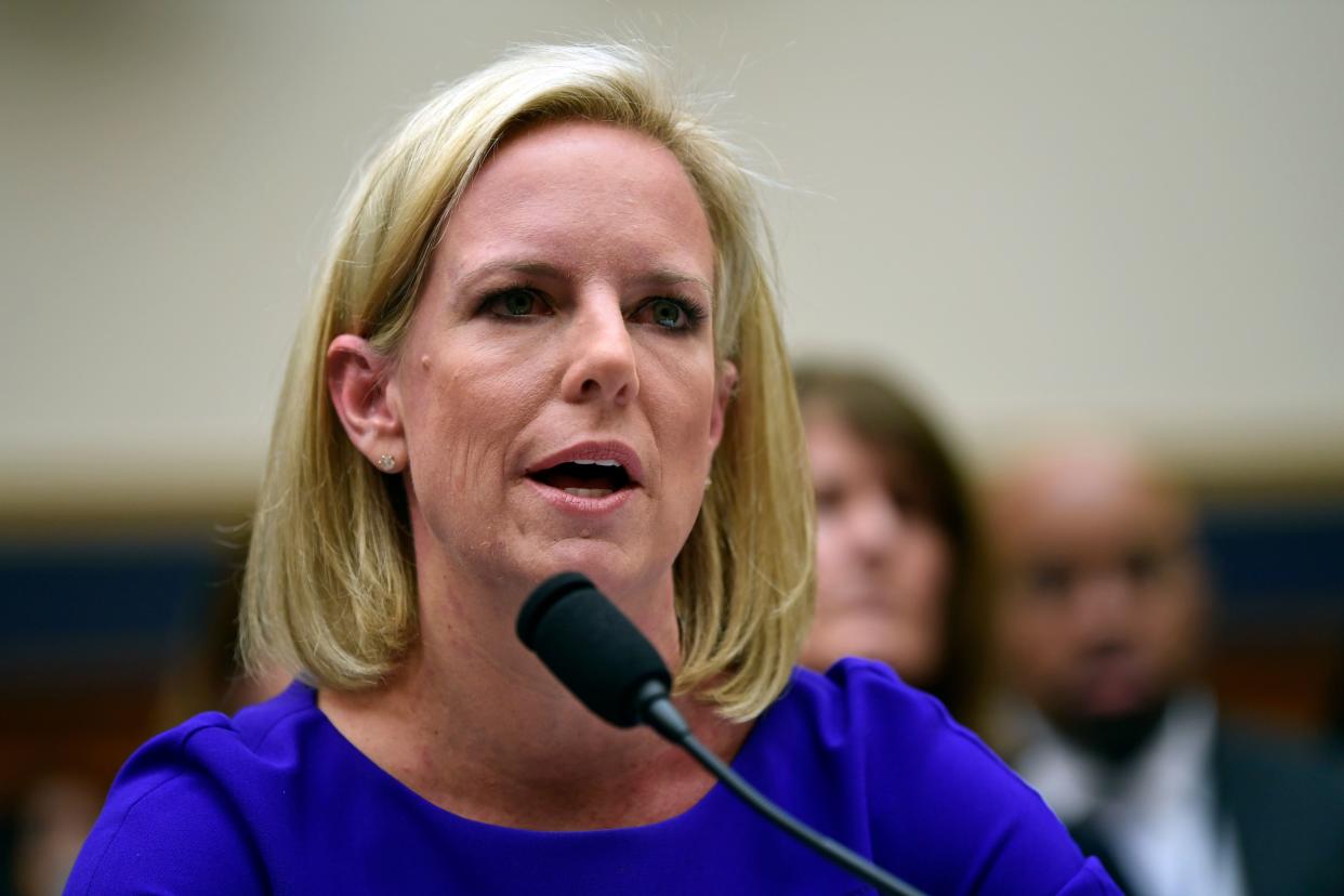 Homeland Security Secretary Kirstjen Nielsen testifies before the House Judiciary Committee on Capitol Hill in Washington, on Dec. 20, 2018.