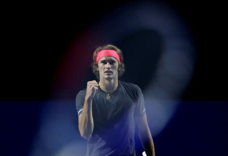 Tennis - ATP 500 - Basel Open - St. Jakobshalle, Basel, Switzerland - October 27, 2018 Germany's Alexander Zverev reacts during his semi final match against Romania's Marius Copil REUTERS/Moritz Hager